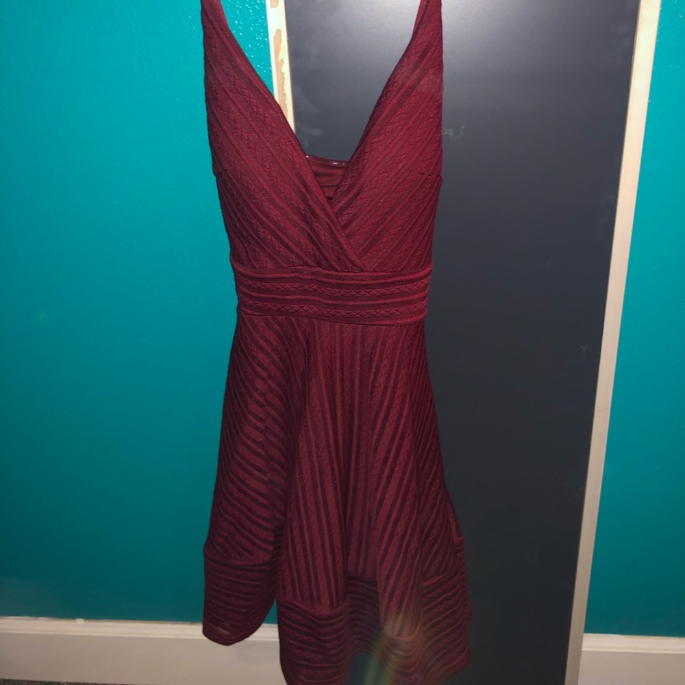 Red mini dress